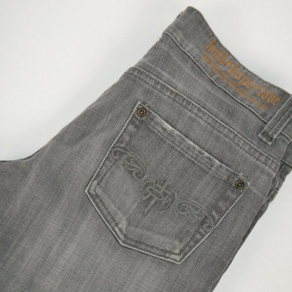 Faith Hope Love Mid Rise Boot Cut Gray Jeans - Picture 2 of 8